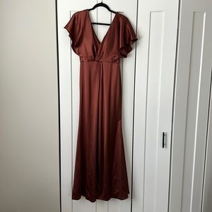 Revelry Size 6 Cinnamon Rose Satin Bridesmaid Dress